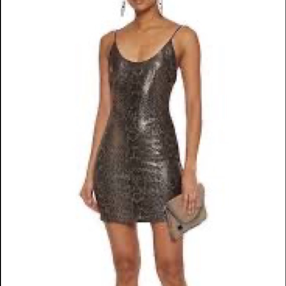 Alice + Olivia Dresses & Skirts - Alice + Olivia Metallic Snake Print Body-con Mini Dress